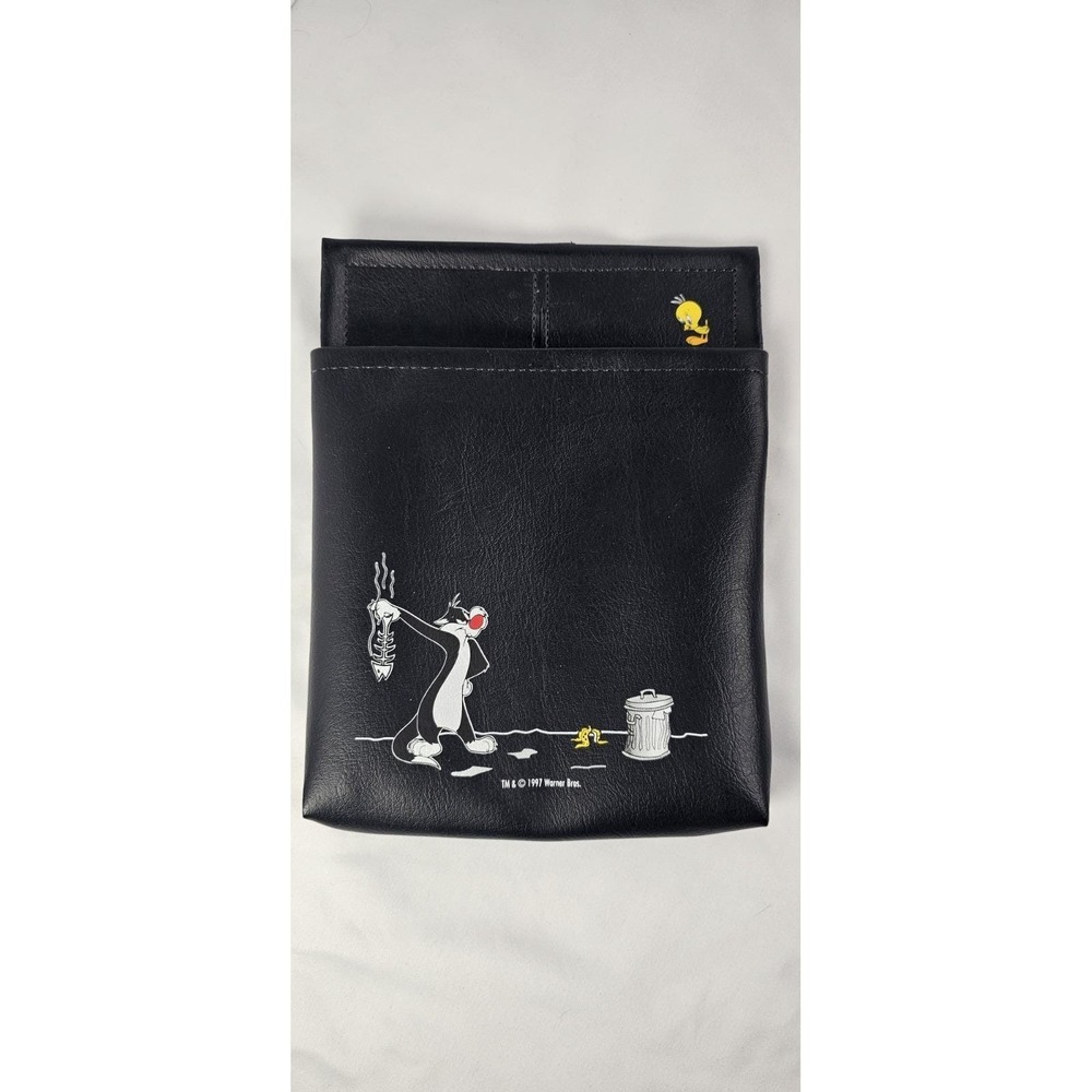 1997 Warner Bros Sylvester Tweety Car Pocket Litter Bag Black